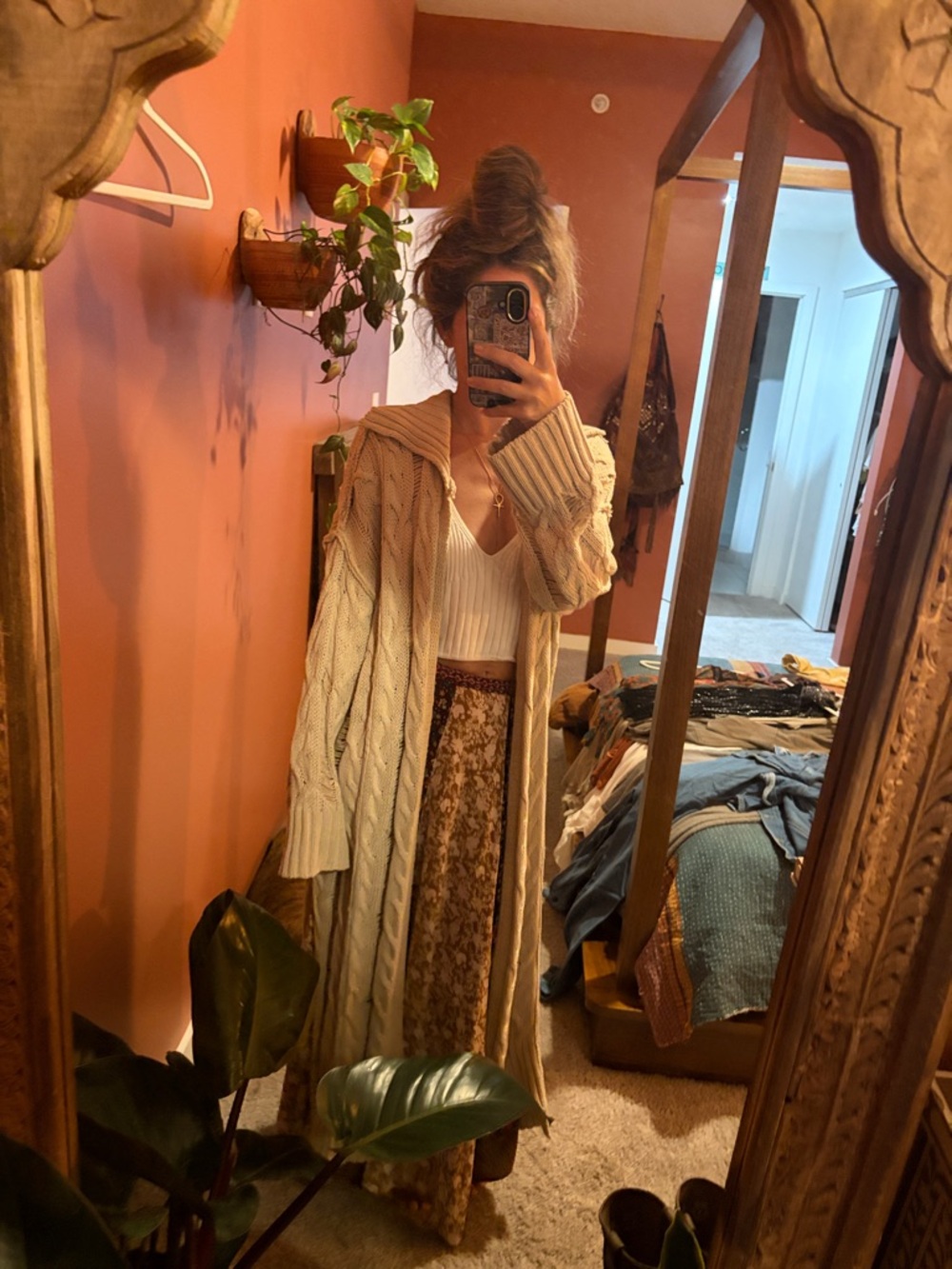 Urban Outfitters Cream Open Knit Cardigan